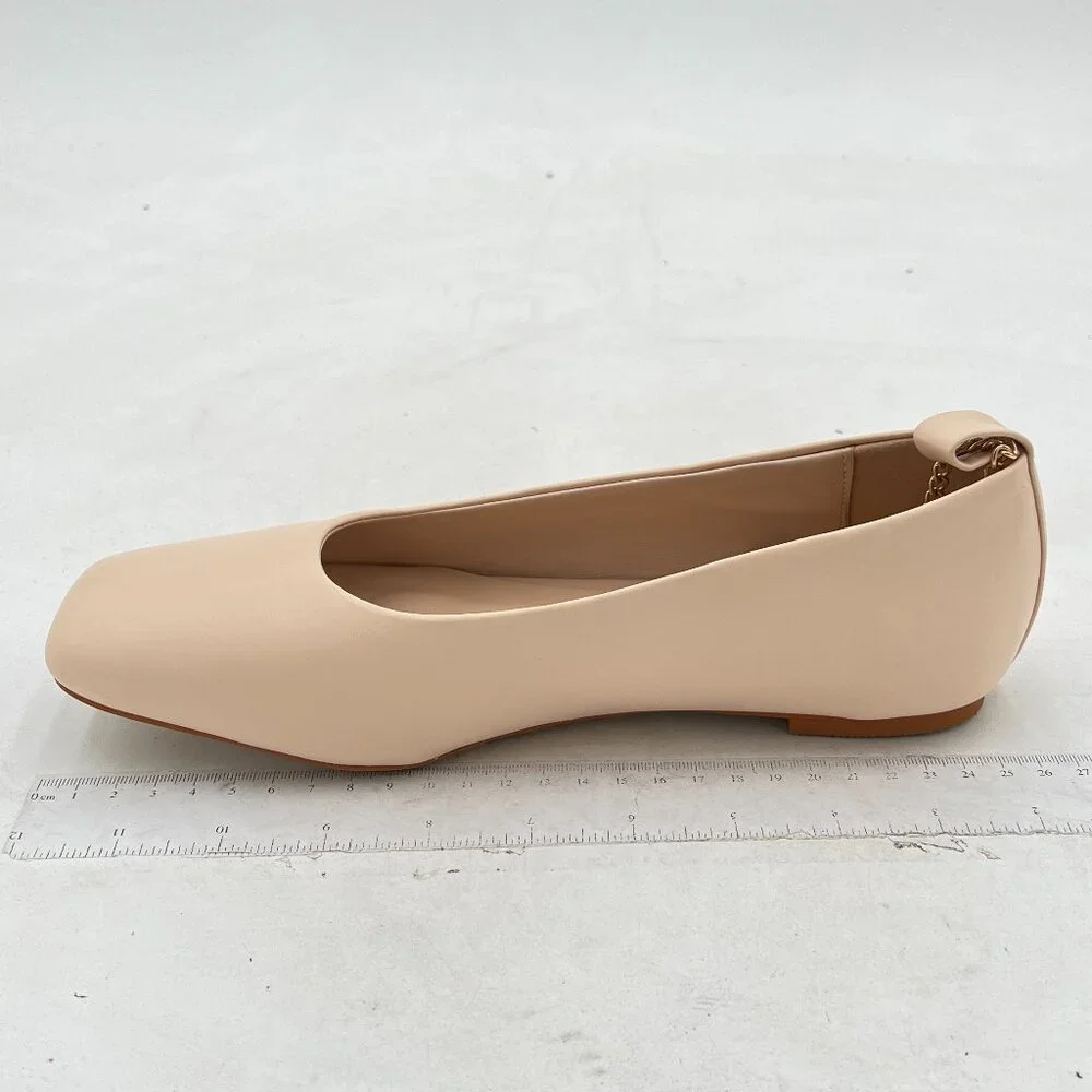Women's Pale Pink Ankle Chain Flats